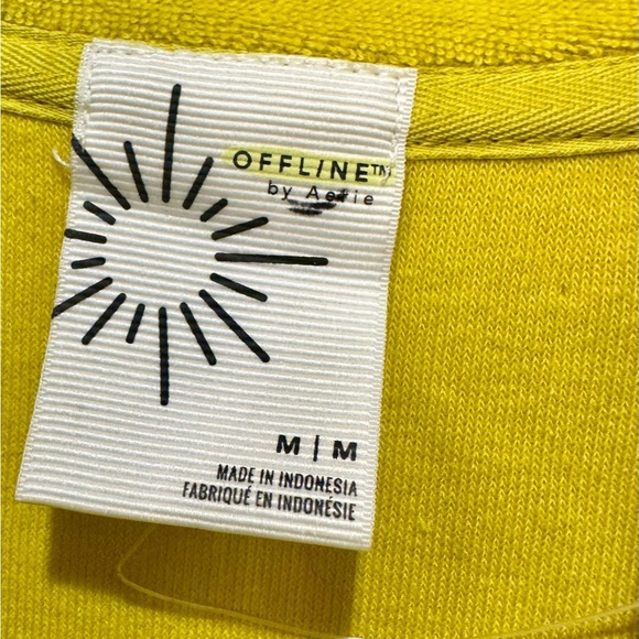 AERIE Zip-Up Sweater in Bright Yellow - Picture 2 of 3